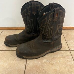 Ariat Men’s Work Boots Size 13D Brown, Cowboy Style, Composite Toe, Waterproof